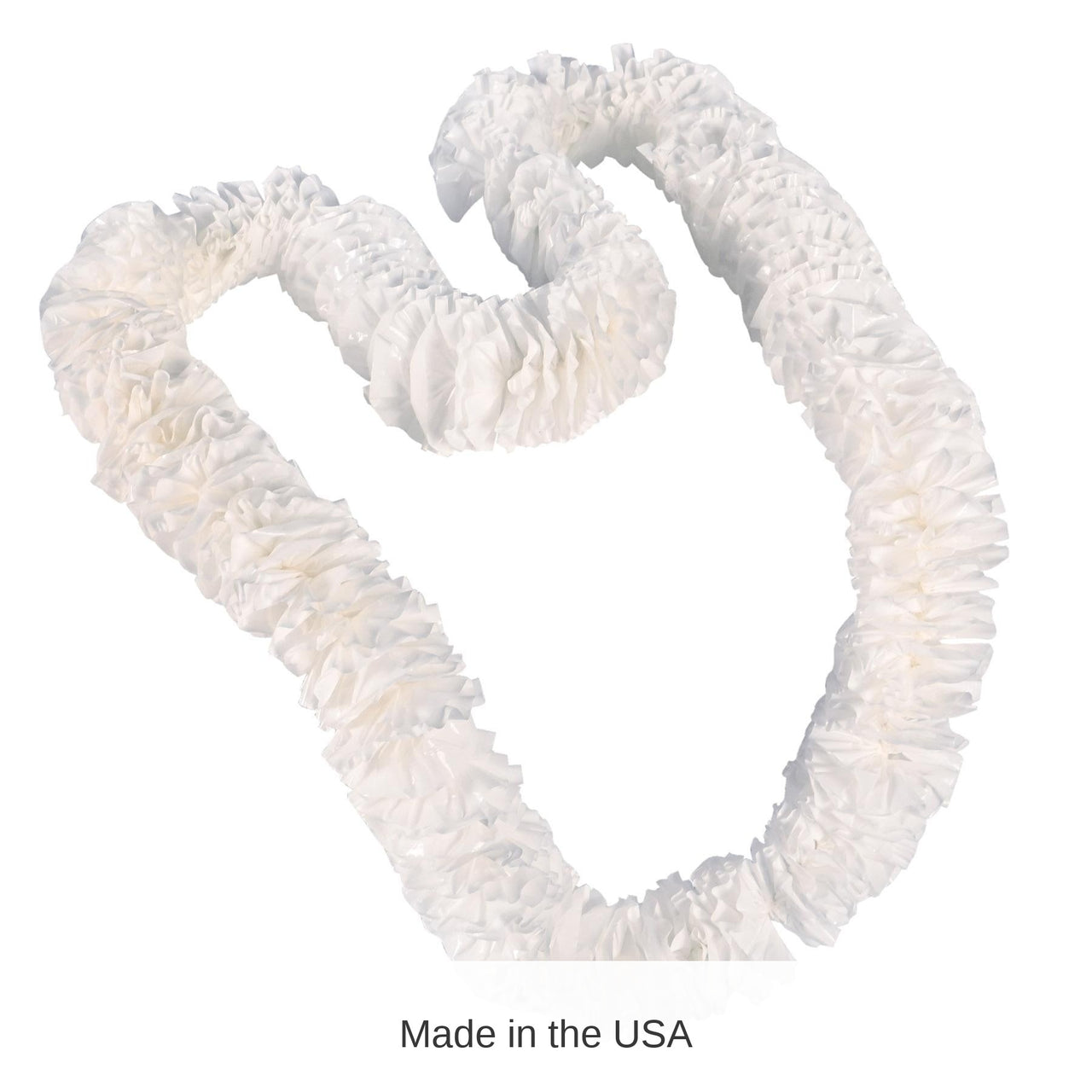 50 Pack Bulk Luau Party White Soft-Twist Poly Leis with Labeled Box