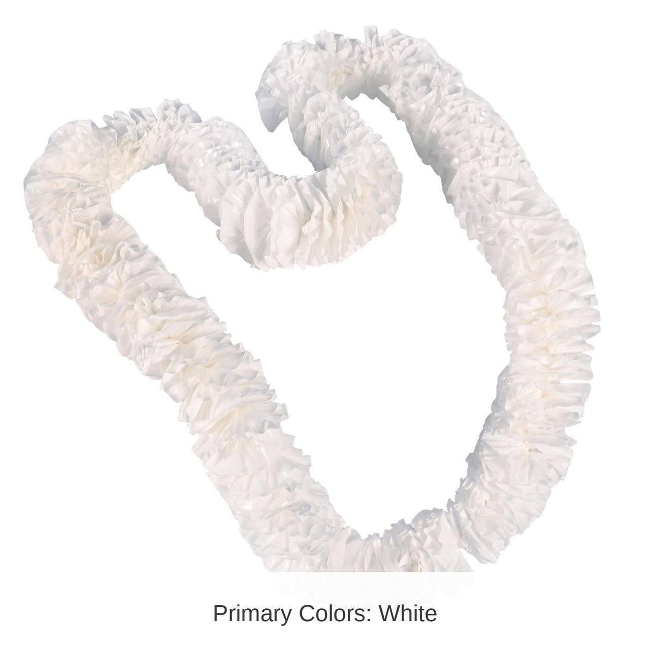 50 Pack Bulk Luau Party White Soft-Twist Poly Leis with Labeled Box