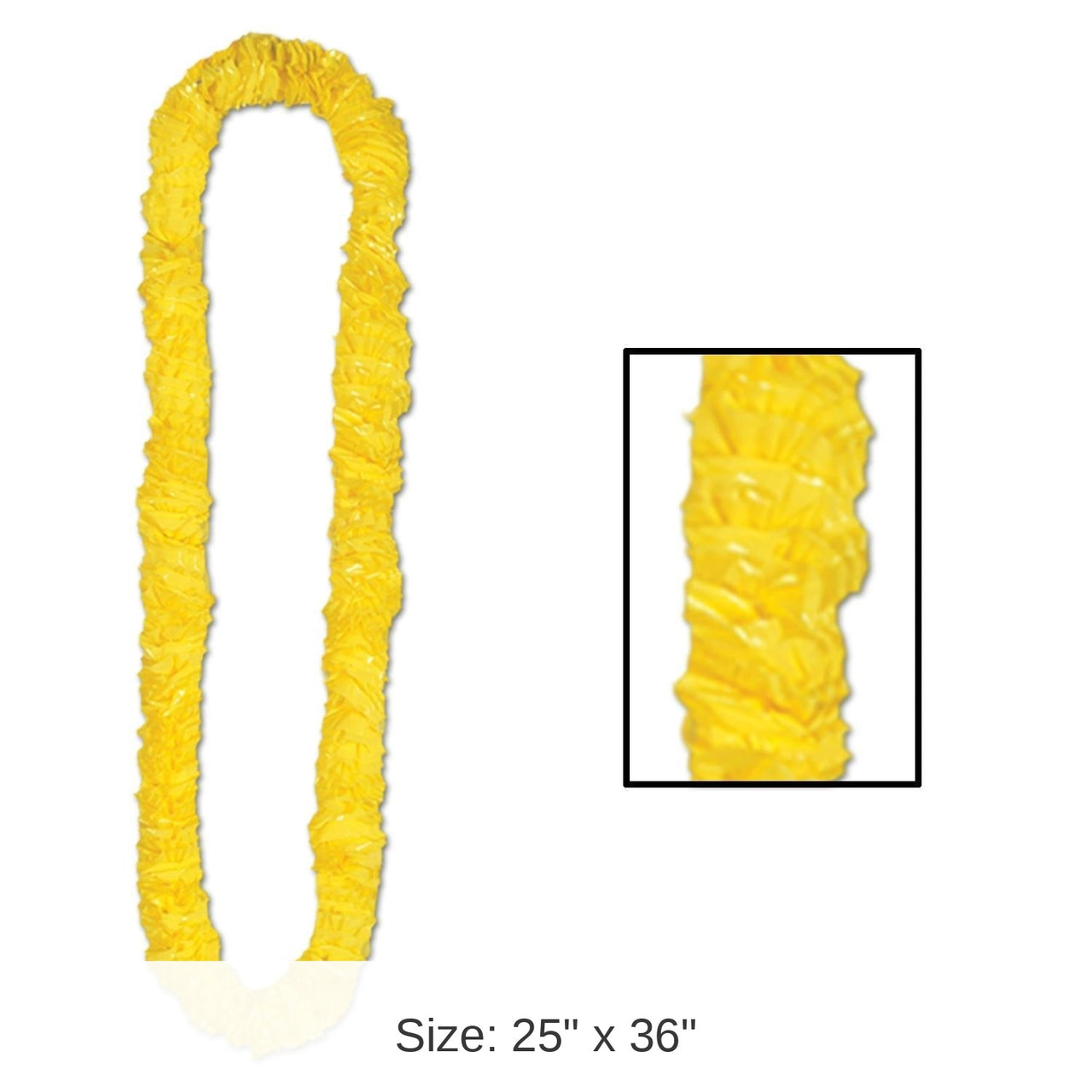 72 Pack Bulk Luau Party Yellow Soft-Twist Poly Leis