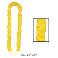 72 Pack Bulk Luau Party Yellow Soft-Twist Poly Leis