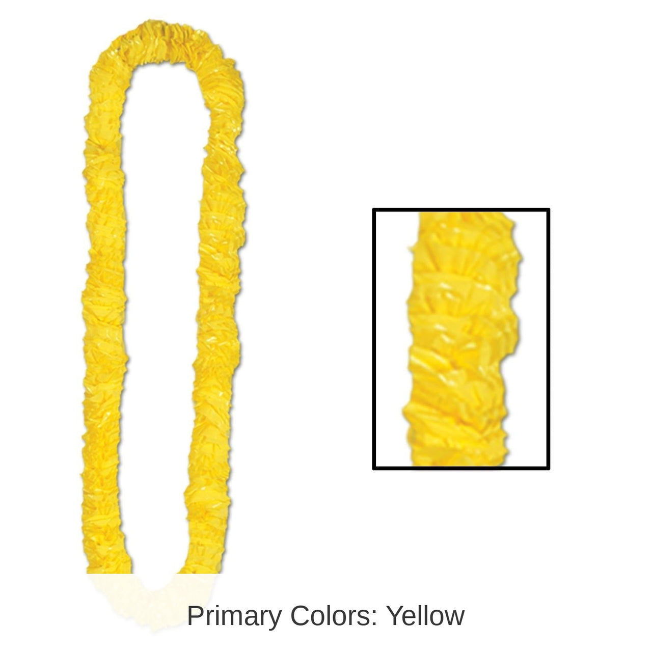 72 Pack Bulk Luau Party Yellow Soft-Twist Poly Leis