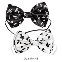 48 Pack Bulk Musical Notes Bow Ties
