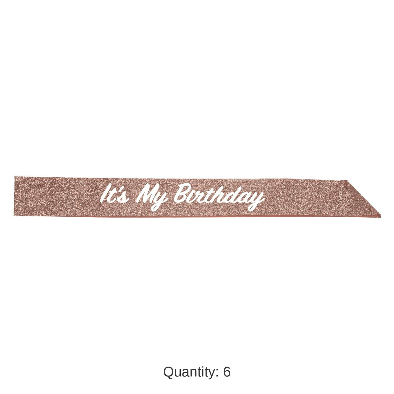 6 Pack Bulk It's My Birthday Party Glittered Sash
