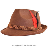 6 Pack Bulk Oktoberfest Brown Alpine Hat