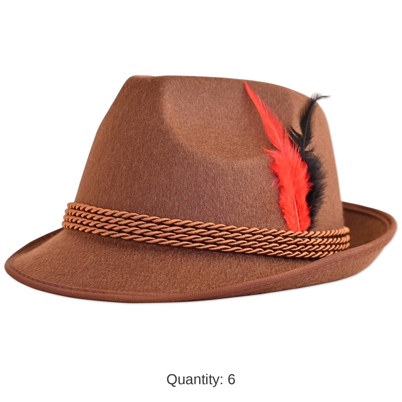 6 Pack Bulk Oktoberfest Brown Alpine Hat