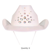 6 Pack Bulk Rhinestone Cowgirl Hat