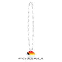 12 Pack Bulk Bead Necklace with Printed Pride Flag Medallion