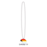 12 Pack Bulk Bead Necklace with Printed Pride Flag Medallion