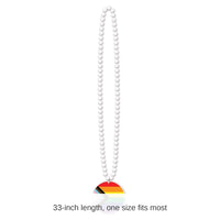 12 Pack Bulk Bead Necklace with Printed Pride Flag Medallion
