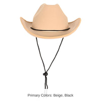 6 Pack Bulk Tan Felt Cowboy Hat