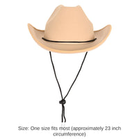 6 Pack Bulk Tan Felt Cowboy Hat