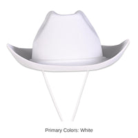 6 Pack Bulk White Felt Cowboy Hat
