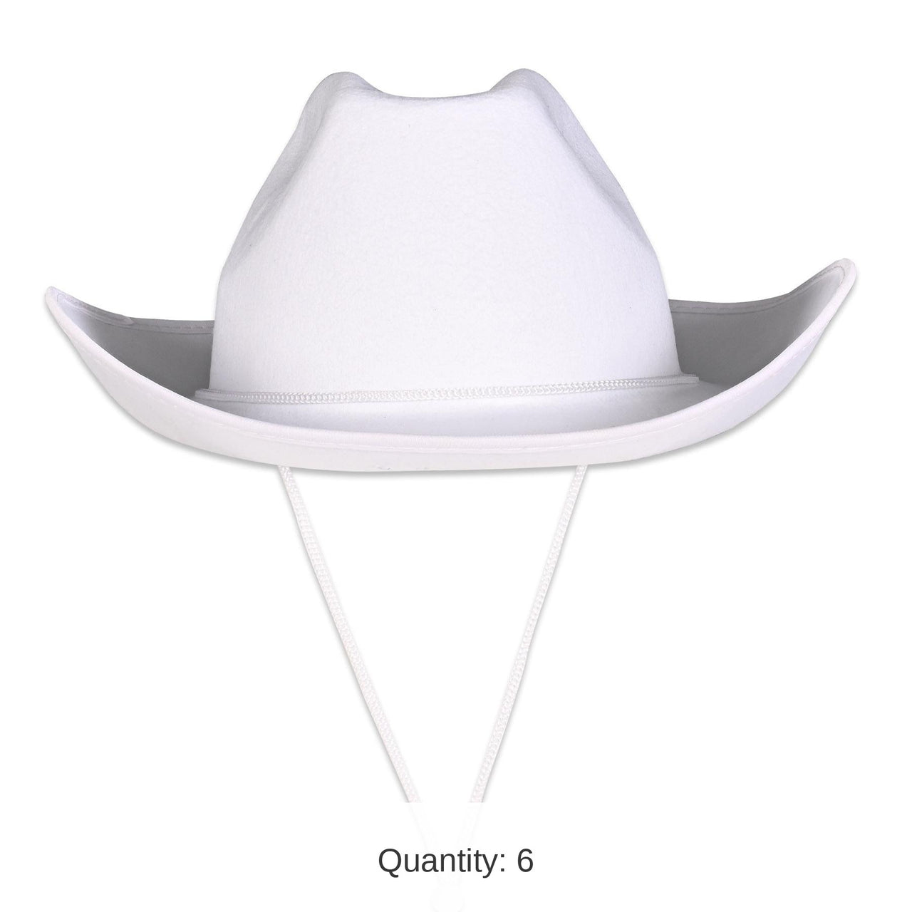 6 Pack Bulk White Felt Cowboy Hat