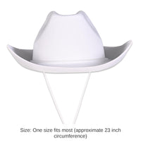 6 Pack Bulk White Felt Cowboy Hat