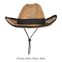 6 Pack Bulk Western Cowboy Hat with Black Trim & Band