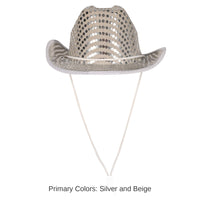 6 Pack Bulk Sequined Cowboy Hat