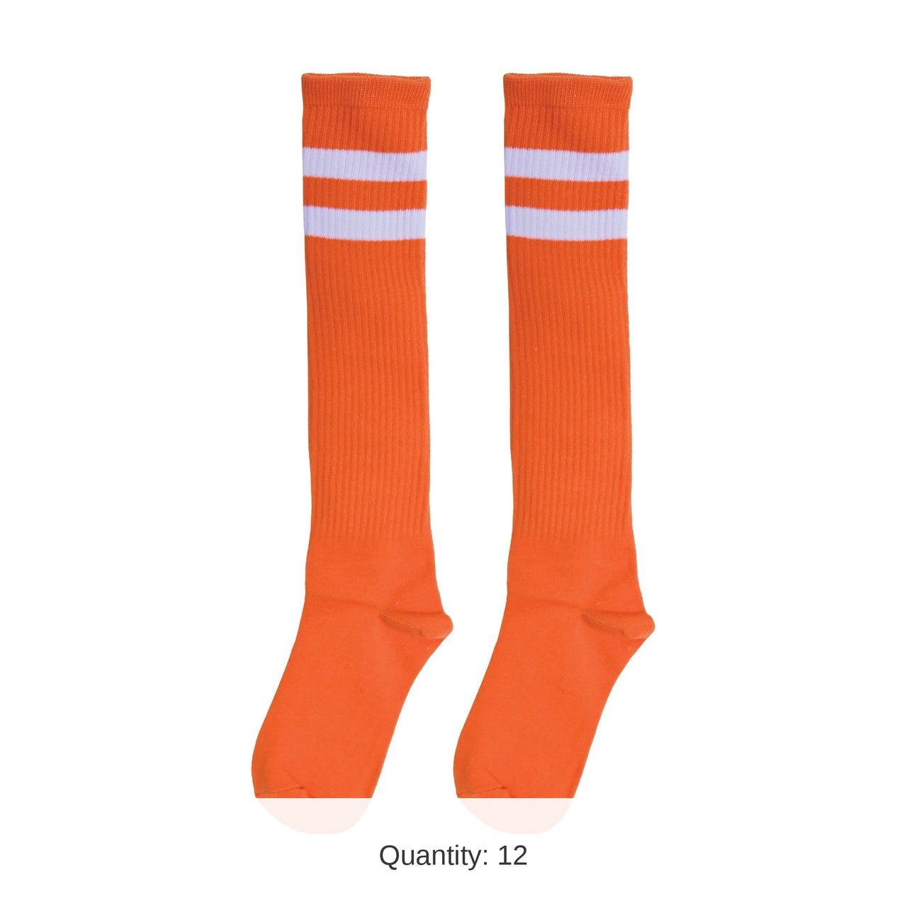 12 Pack Bulk Orange Knee High Socks Spirit, School & Halloween Fun!