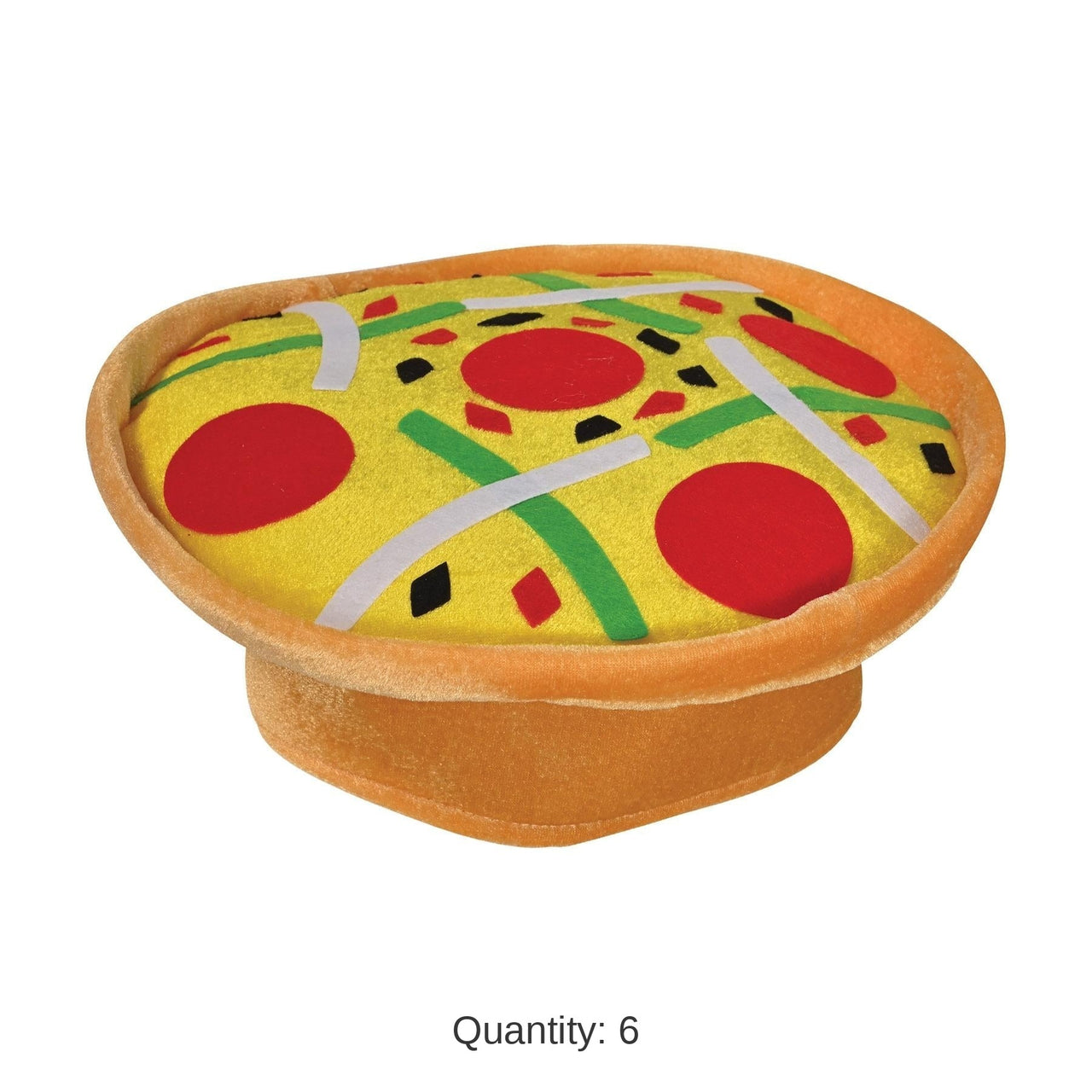 6 Pack Bulk Plush Pizza Hat