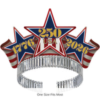 48 Pack Bulk Semiquincentennial Patriotic Tiaras