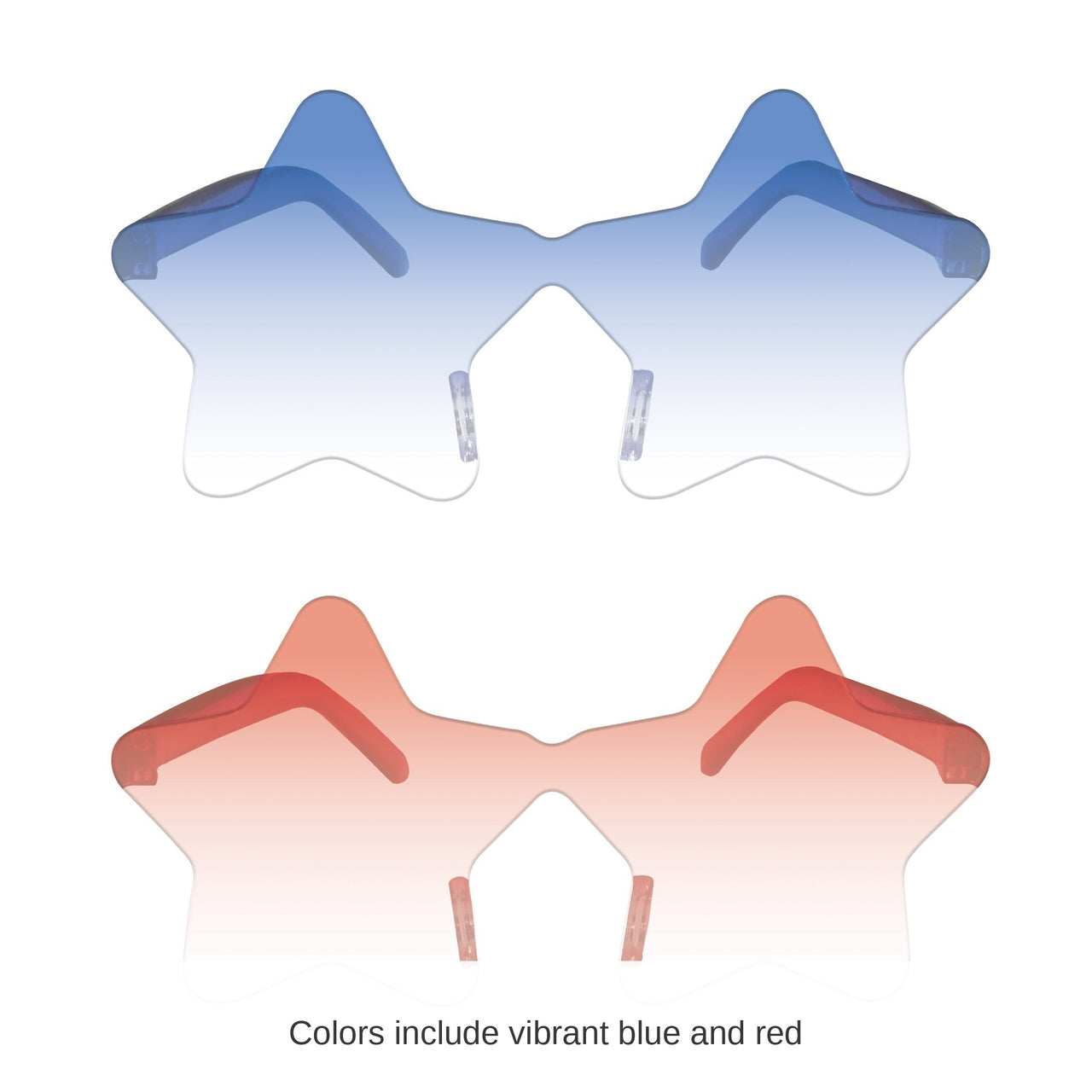 24 Pack Bulk Patriotic Star Glasses Blue & Red