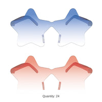 24 Pack Bulk Patriotic Star Glasses Blue & Red