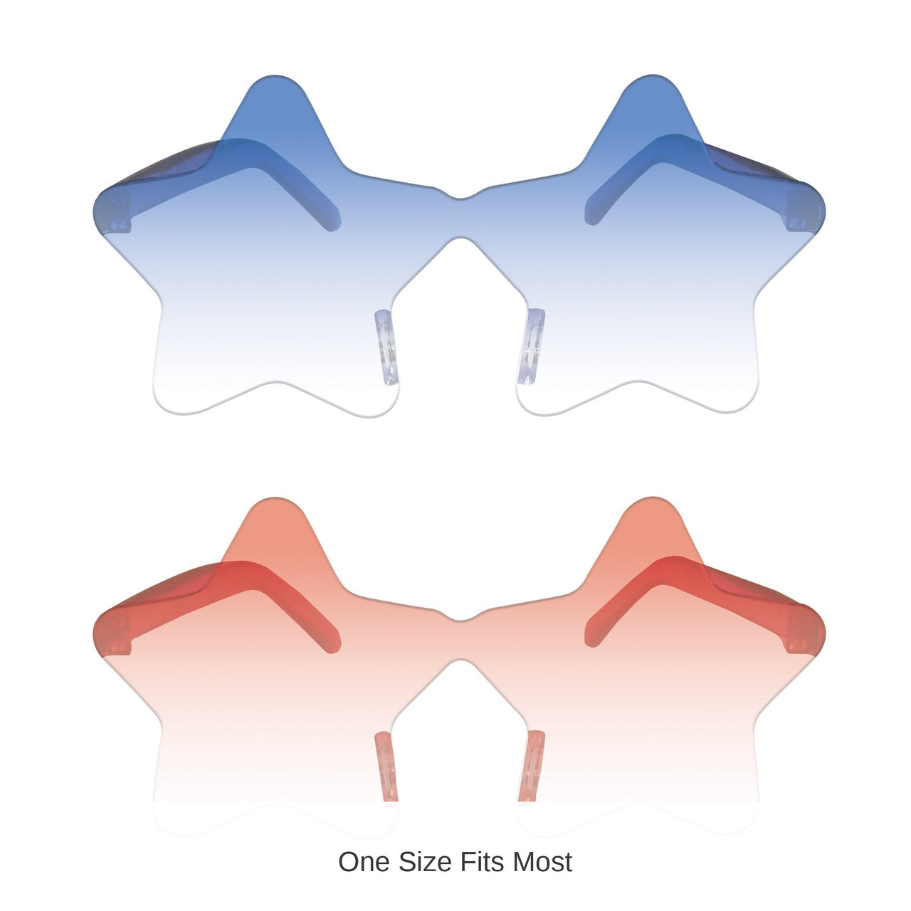 24 Pack Bulk Patriotic Star Glasses Blue & Red
