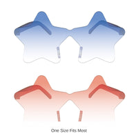 24 Pack Bulk Patriotic Star Glasses Blue & Red
