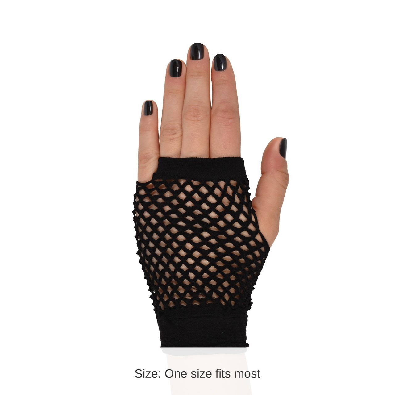 12 Pack Bulk Black Fishnet Gloves One Size Fits Most