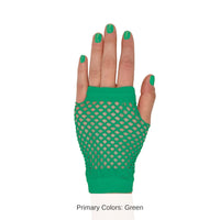 12 Pack Bulk Green Fishnet Gloves One Size Spirit & School Spirit