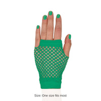 12 Pack Bulk Green Fishnet Gloves One Size Spirit & School Spirit