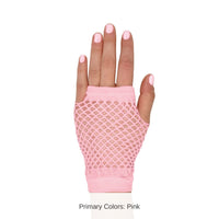 12 Pack Bulk Pink Fishnet Gloves One Size Fits Most