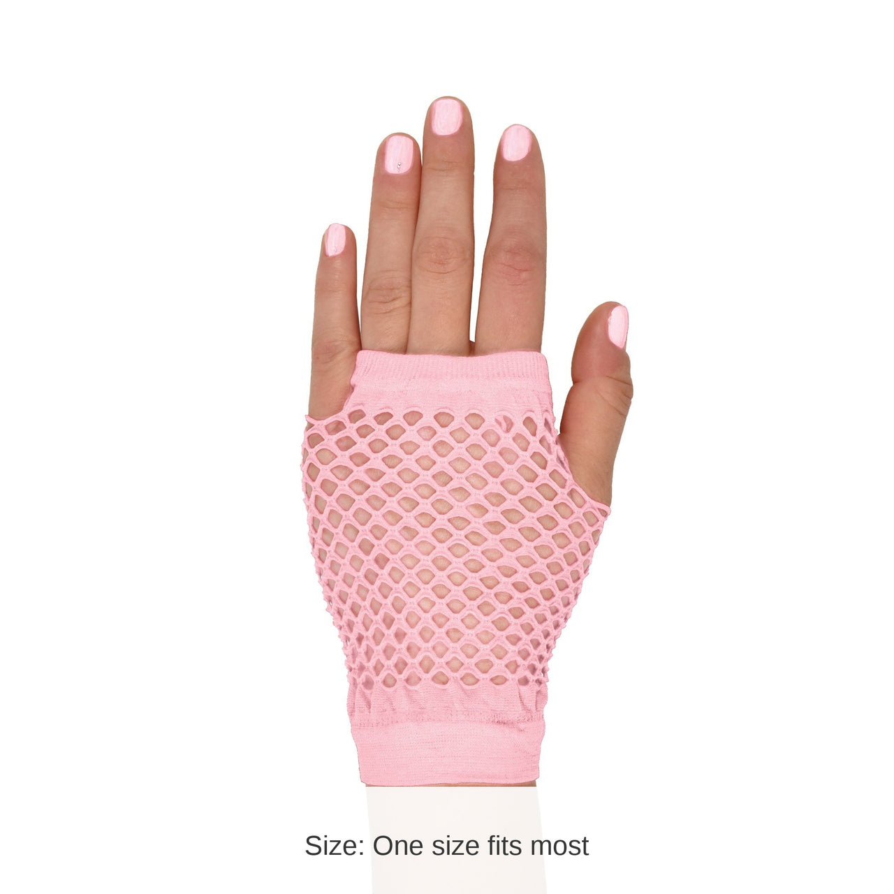 12 Pack Bulk Pink Fishnet Gloves One Size Fits Most