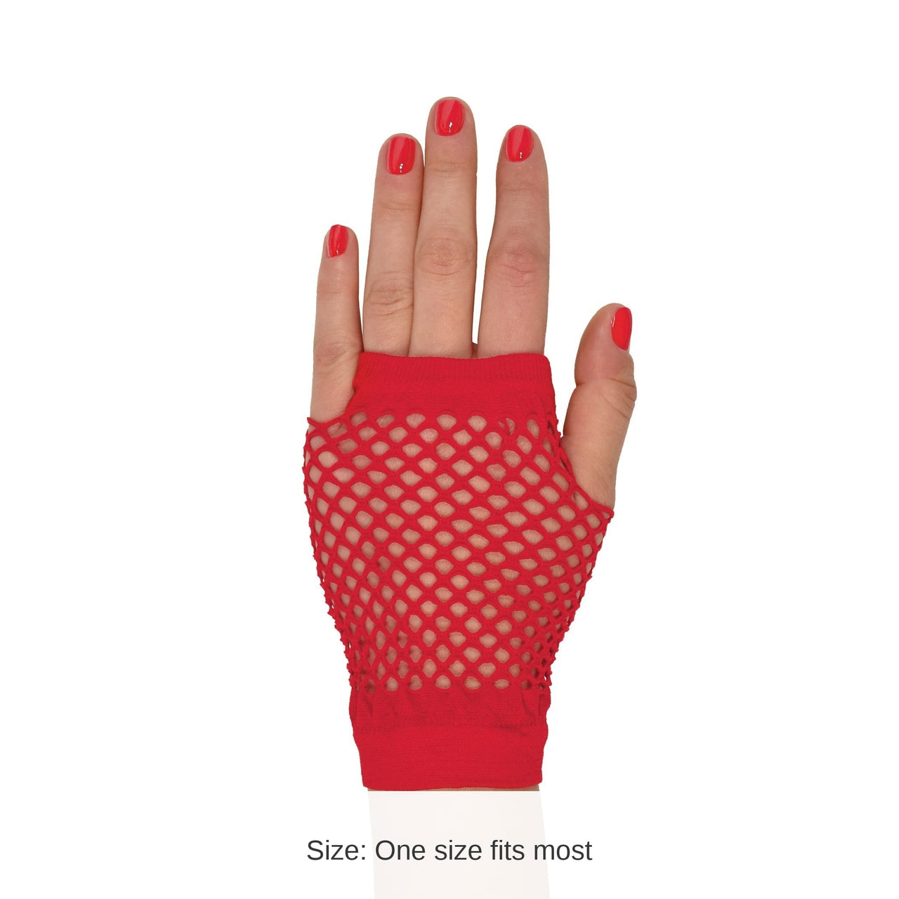 12 Pack Bulk Red Fishnet Gloves One Size Fits Most