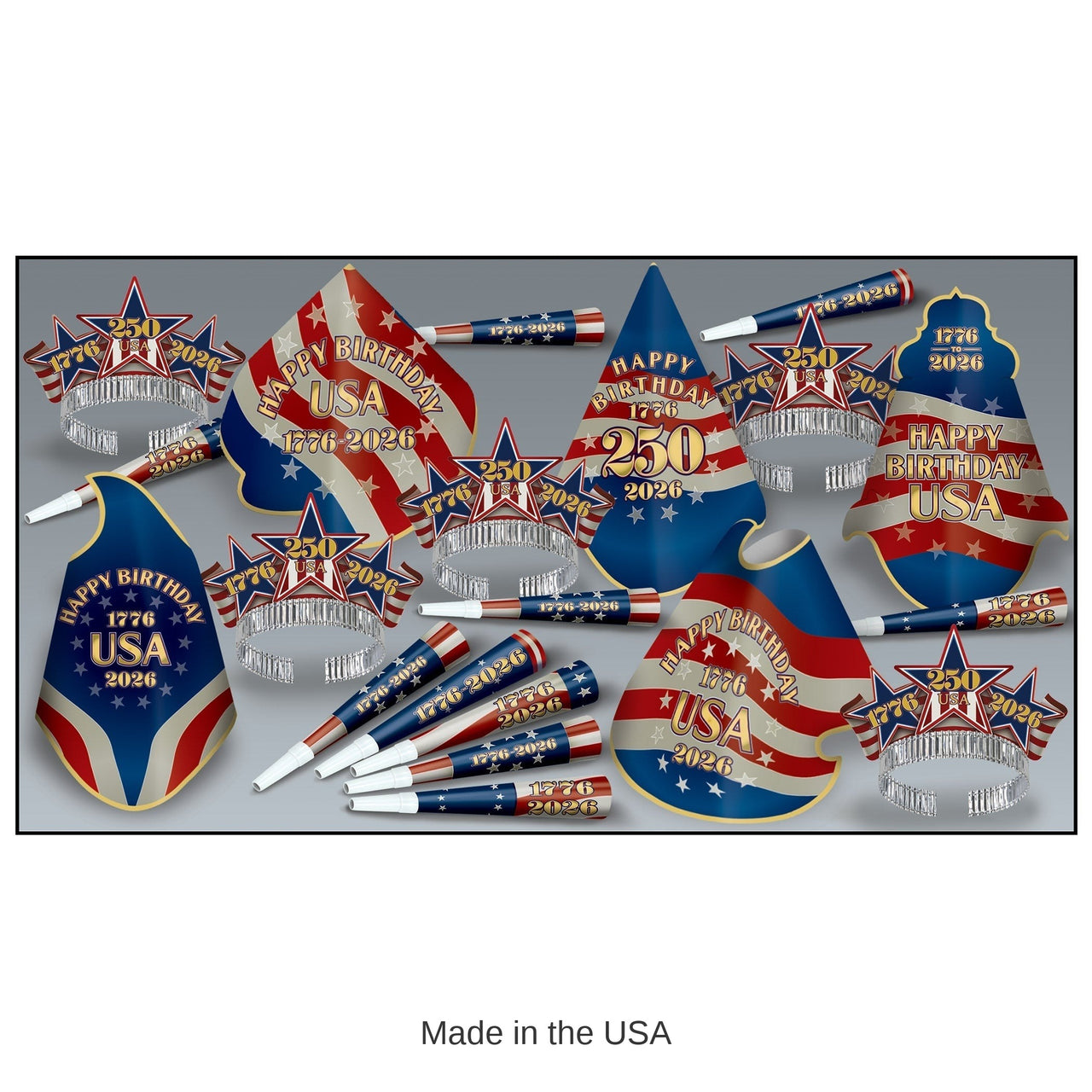 Semiquincentennial Patriotic Party Assortment for 10