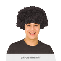 6 Pack Bulk Curly Black Wig Perfect for Costumes & Spirit Events