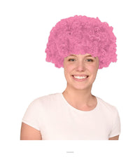 6 Pack Bulk Pink Curly Wig Spirit Colors & School Spirit Fun!