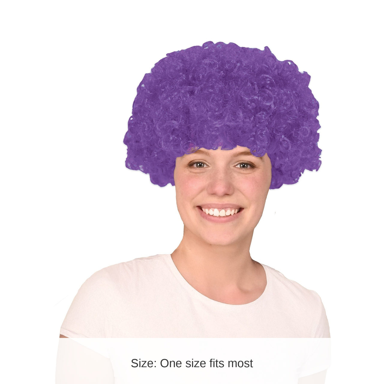 6 Pack Bulk Purple Curly Wig Fun Costume Accessory & Spirit Wear