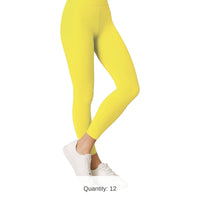 12 Pack Bulk Yellow Adult Footless Tights One Size Fits Most