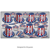 Semiquincentennial Party Assortment for 50 Guests Patriotic Fun