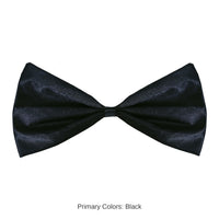 12 Pack Bulk Black Elastic Bow Tie One Size Fits Most