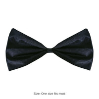12 Pack Bulk Black Elastic Bow Tie One Size Fits Most