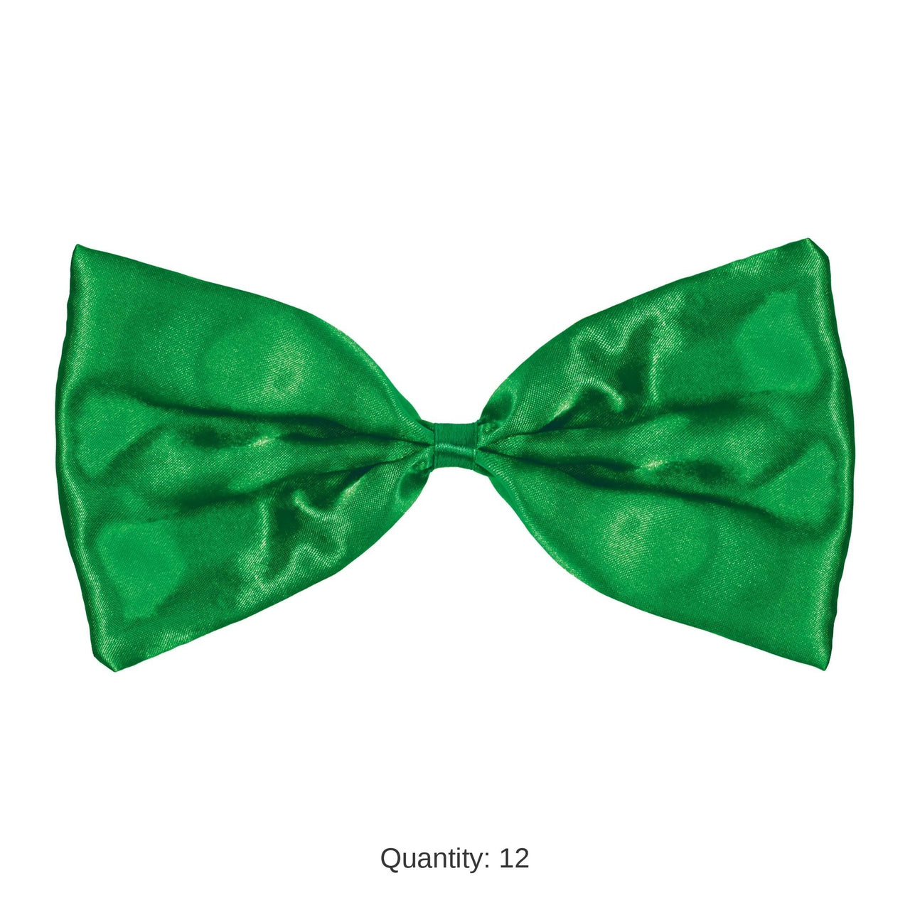 12 Pack Bulk Green Bow Tie One Size Fits Most with Elastic