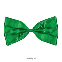 12 Pack Bulk Green Bow Tie One Size Fits Most with Elastic