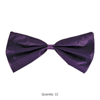 12 Pack Bulk Purple Bow Tie One Size Fits Most with Elastic