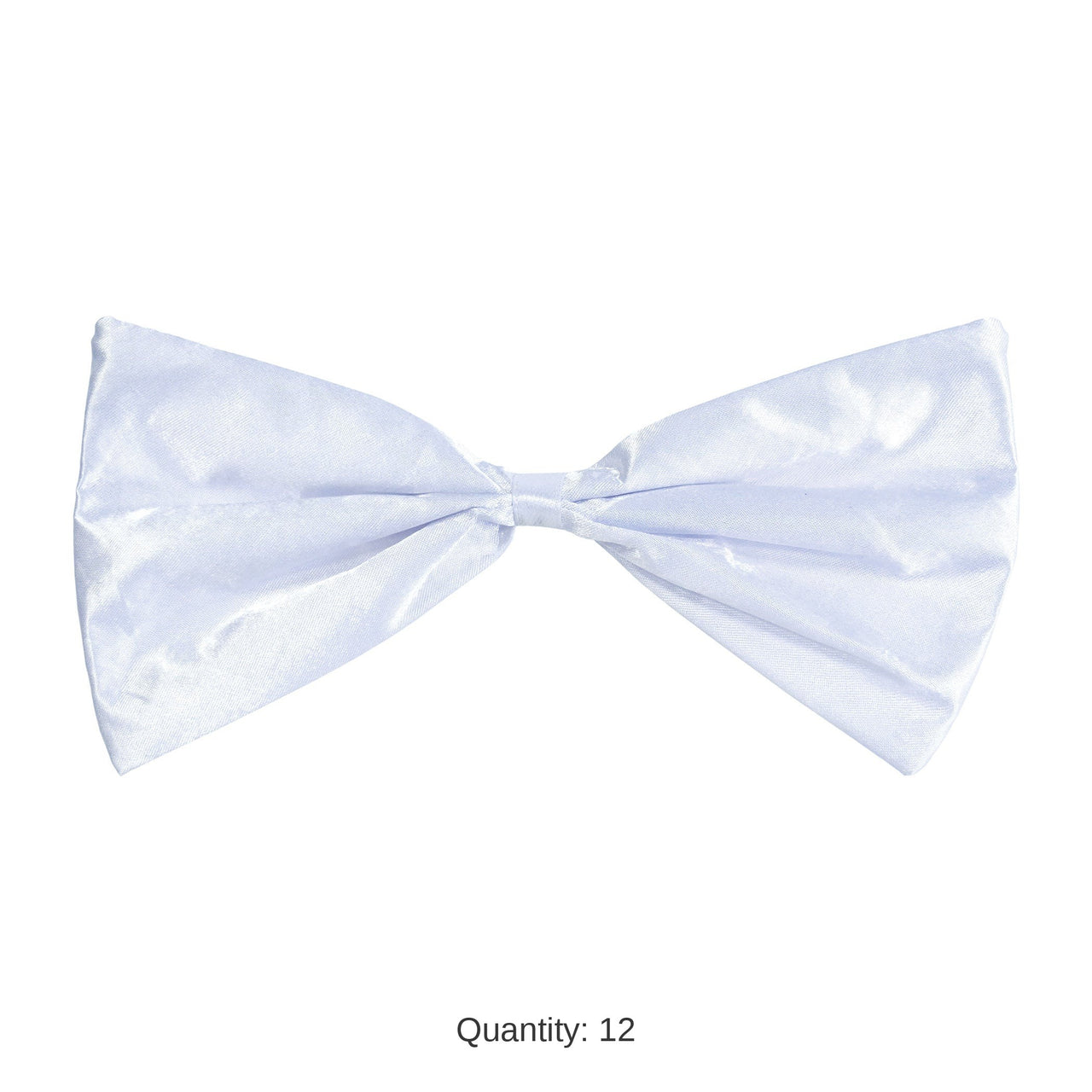 12 Pack Bulk White Bow Tie Elastic Attached One Size Fits Most