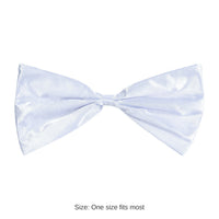12 Pack Bulk White Bow Tie Elastic Attached One Size Fits Most