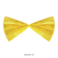 12 Pack Bulk Yellow Bow Tie One Size Fits Most with Elastic