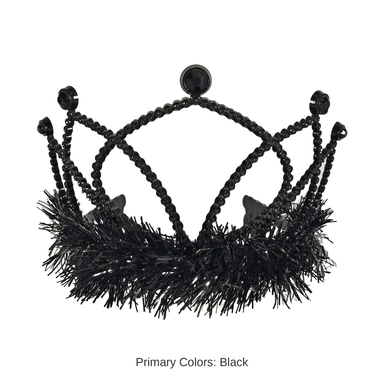 12 Pack Bulk Black Plastic Tiara with Combs School Spirit & Halloween