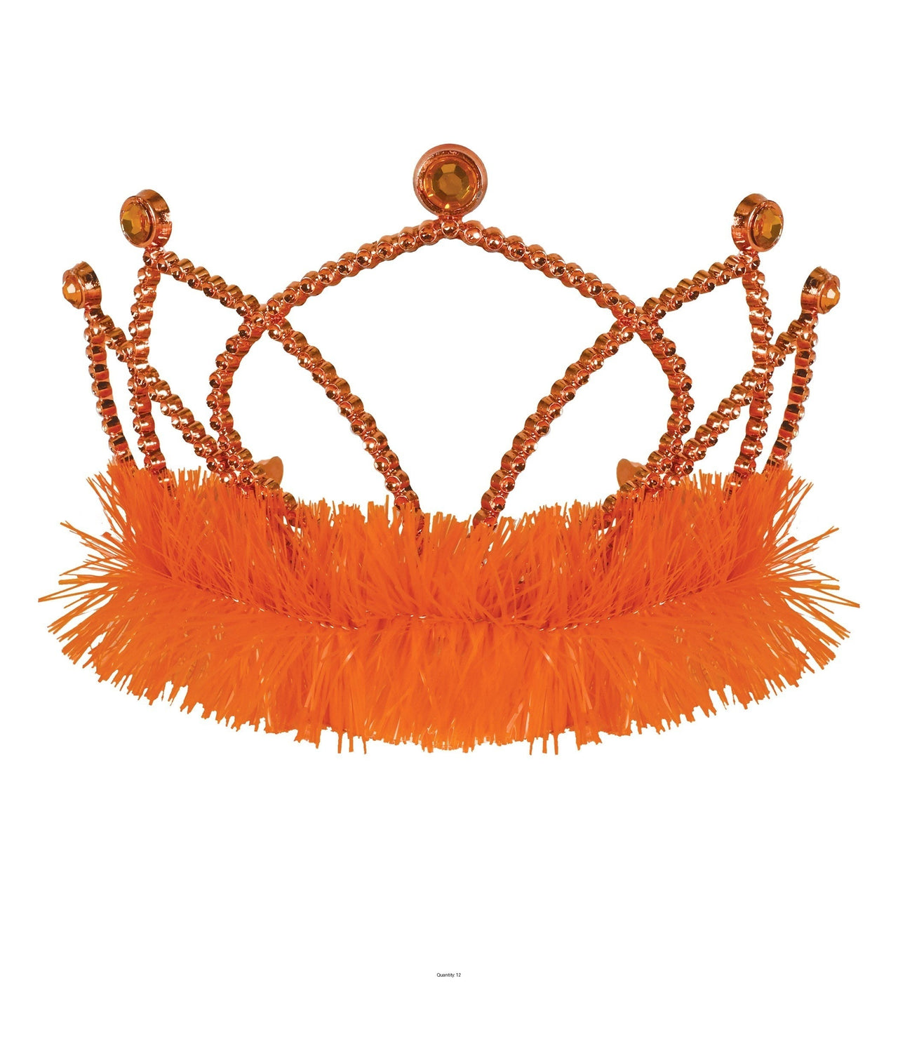 12 Pack Bulk Orange Plastic Tiara with Combs Spirit & School Events