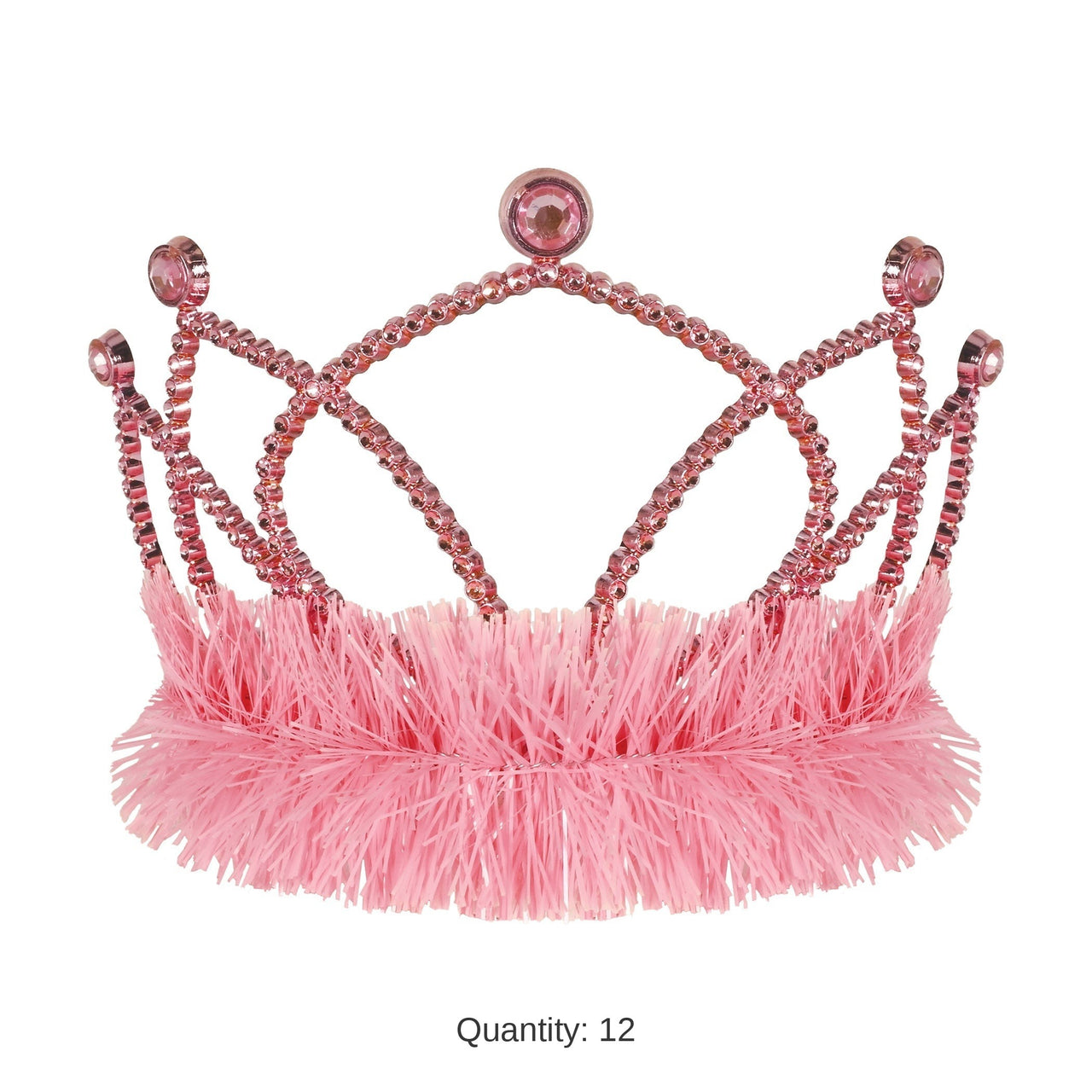 12 Pack Bulk Pink Plastic Tiara with Combs Spirit & Halloween Fun